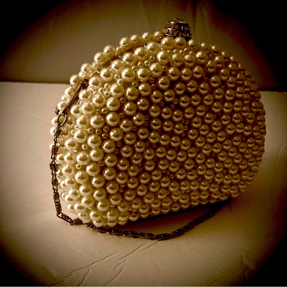 Pearl and Rhinestone clutch /handbag